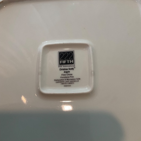 222 FIFTH Christmas Argyle Scotty Scottish Terrier Dog Dinner Plates Platter - 4 - Picture 6 of 7